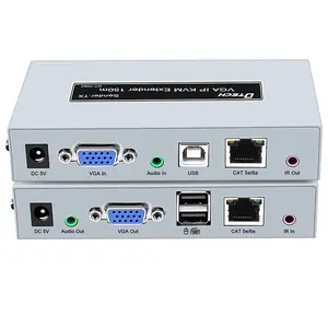 通过Cat5/6e网络信号无损传输音频和视频kvm IP VGA扩展器支持rx tx