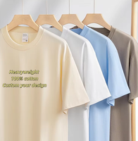 Kaos Pria 100% Katun Combed 290g Berat, Bernapas, Longgar, Warna Solid, Desain Polos Kasual