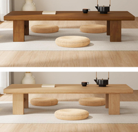 Table basse rectangulaire en bois de style japonais simple, à pieds courts, adaptée aux sols en tatami, également idéale pour le salon et le balcon
