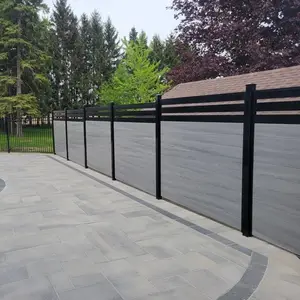 Outdoor Waterproof Weather Resistance Wooden Plastic Composite Fencing Aluminum Wpc Post Customized Fence Panels