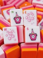 Jeu de Mahjong Américain Classique Moderne Orange Champagne en Acrylique à Quatre Couches de Haute Qualité pour Divertissement Familial en Extérieur