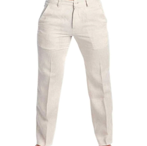 Pantalones informales de primavera y verano para <span class=keywords><strong>hombre</strong></span> Nuevo <span class=keywords><strong>Lino</strong></span> de color sólido con decoración de encaje Ajuste holgado con bolsillos - Product Image 6