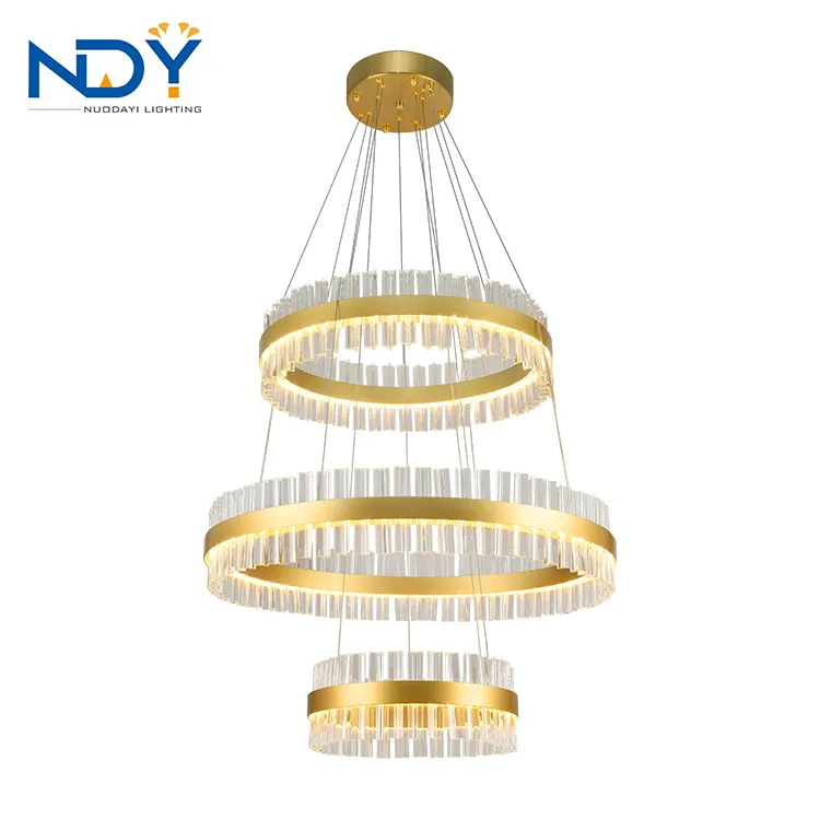 Crystal Golden Hotel Custom Hanging Modern Vintage Type Chandelier Lamp Classical LED Pendant Lights