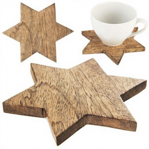 Ensemble de sous-verres en bois naturel faits à la main pour la maison, la cuisine, la table à manger, les tasses à café, les mugs à thé, les supports à boissons, décoration de table en bois - Product Image 2