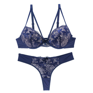 Biancheria intima stampata da donna mutandine e reggiseni con imbottitura sottile Sexy e <span class=keywords><strong>reggiseno</strong></span> <span class=keywords><strong>trasparente</strong></span> - Product Image 1