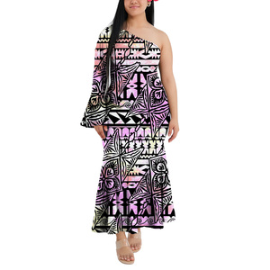 Abito Monospalla a Coda di Pesce con Design Tribale Polinesiano Elei, Moda Casual Trendy per Donna - Product Image 2