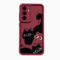Coque de téléphone portable en TPU avec motif de chat noir mignon pour Samsung Galaxy S26 Ultra A35 A56