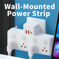 Multiprise murale TIS 4 prises + 2 ports USB-A + 1 PD + 2 QC 3.0 10A IP44 avec prise de courant