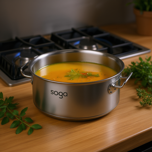 Olla de acero inoxidable Soga de 23L, resistente, de gran capacidad, para sopa, guiso, hervir, uso en catering. - Product Image 2