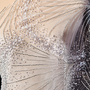 結婚式のための最も人気のある白いブライダル刺繍ビーズレース生地 - Product Image 5