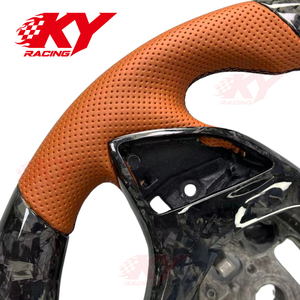 Volante de carreras personalizado de cuero y fibra de carbono forjada para Chevrolet Corvette C7 R ZR1 Z06 Z51 Stingray Camaro SS 2014-2019 - Product Image 2