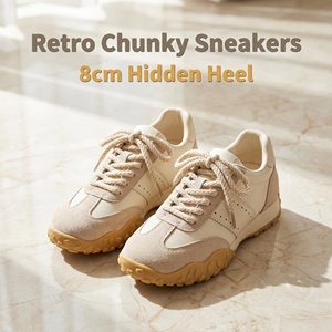 Nouvelles Chaussures de Sport Décontractées Élégantes à Talons Hauts en Cuir Véritable et Moelleuses Yearning 2026 (8cm) – Le secret que vous seul(e)s connaissez - Product Image 5