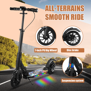 <span class=keywords><strong>Trottinette</strong></span> à Roues Doubles Pliable en Alliage d'Aluminium Personnalisée Pro <span class=keywords><strong>Freestyle</strong></span> avec Lumières pour Enfants - Product Image 2