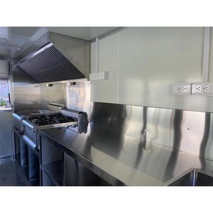 Xe tải thực phẩm di động bán chạy nhất-Dịch vụ tùy chỉnh tiêu chuẩn Mỹ-Xe thức ăn nhanh màu đen 4 mét với máy ăn nhẹ - Product Image 3