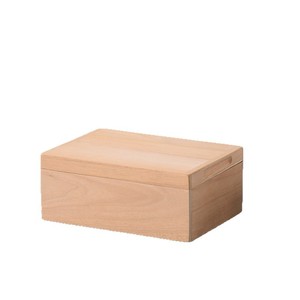 Humidor à cigares en bois massif, rectangulaire, couleur naturelle, étanche à l'humidité, avec couvercle, grande capacité, boîte de rangement - Product Image 2
