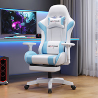 Chaise de jeu pour ordinateur en cuir PU Anji de haute qualité, pivotante, avec vérin à gaz à 3 positions, design ergonomique