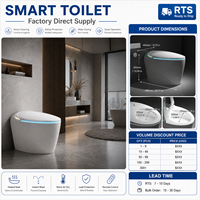 WC intelligent de luxe en céramique monobloc carré, à chasse automatique, avec siphon en P, haute qualité, vente en gros, promotion