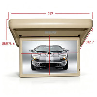 Écran publicitaire LCD TFT USB rabattable pour plafond de voiture, 18,5/22/24 pouces, fin et pliable, pour bus et train
