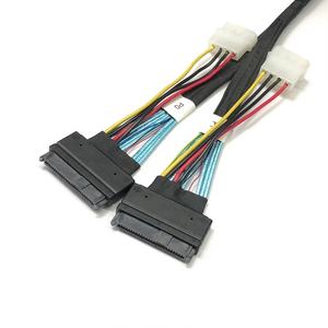 SFF-8643สายเคเบิลอะแดปเตอร์ U.2 HD ขนาดเล็กพร้อมสายไฟ4P แจ็คเก็ตทองแดงหุ้มฉนวนพีวีซียาว1.5เมตรให้2xSFF-8639 8I - Product Image 4