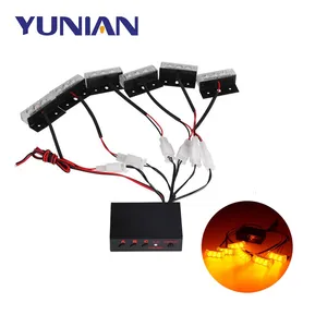 12V Car Grille Strobe Light Head LED Mini Flash lamp Daytime running lights Emergency Warning Flashing Signal light