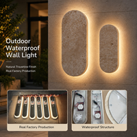 Applique murale extérieure en pierre LED en travertin, étanche, pour allée de jardin, villa, hôtel, aménagement paysager