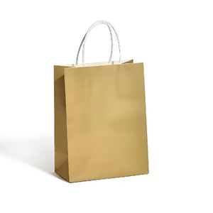 Sacs de shopping en papier kraft biodégradable, recyclable, réutilisable, à prix d'usine, avec poignée en ruban, impression UV, marque Spring - Product Image 2