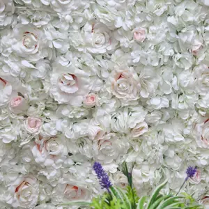 Fondo 3D para escenario de boda, decoración de tela, barato, blanco, rojo, rosa, seda Artificial, Hortensia, rosa, Fondo de pared de flores