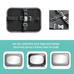 Espejo retrovisor para interior de coche de tela negra rectangular de fabricante para bebé - Product Image 4