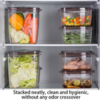 Boîte de conservation alimentaire en plastique transparent, hermétique, sans BPA, empilable, passe au lave-vaisselle, design carré moderne pour la cuisine
