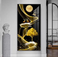 Tableau mural LED en porcelaine cristalline anti-décoloration, cadre en alliage d'aluminium, étanche et antirouille, peinture murale lumineuse, décoration intérieure