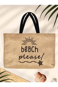 Bolsa de Yute con Diseño de Letras, Tamaño Extra Grande y Correa para el Hombro, para Tiendas Orgánicas y Compradores Ecológicos - Product Image 3