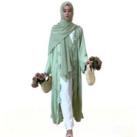 Abaya de luxe à manches brodées de fleurs, taille plus, coupe ajustée, nouvelle robe islamique traditionnelle pour femmes, robe de fête musulmane