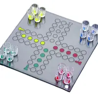 10x Jeu d'alcool Ludo pour adultes, pour boire, 2 dés et 16 verres