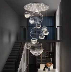 Plafond Pendentif Grand Hôtel Moderne Salon De Luxe Vintage Long Escalier Led Lustres En Cristal - Product Image 4