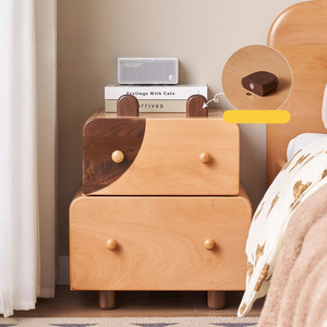 <span class=keywords><strong>Comodino</strong></span> a Forma di Cane in Legno Massello, Bicolore, con Doppio Cassetto, Arredamento Esclusivo <span class=keywords><strong>per</strong></span> Camere dei Bambini - Product Image 1