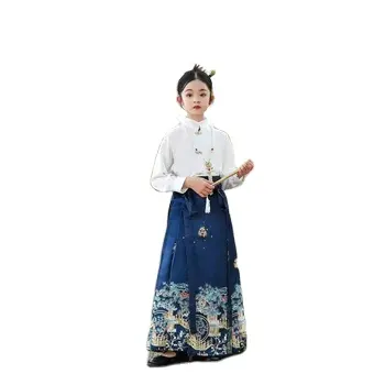 กระโปรงม้าเด็ก hanfu ชุด tang ชุดผู้ชาย hanfu เสื้อผ้าจีนแบบดั้งเดิมเสื้อคังฟูชุดเสื้อแขนยาวด้านบน
