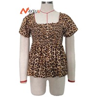 Vente en gros de jupes à imprimé léopard personnalisées pour femmes, vêtements pour femmes, haut, t-shirt