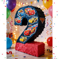 Ensemble de jeu de piñata pour fête d'anniversaire d'enfants de 1, 2, 3, 9 ans, avec confettis, décoration de fête, prototypes de dessins animés populaires