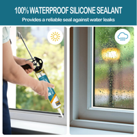 Scellant en silicone transparent de 310 ml, imperméable, flexible, industriel
