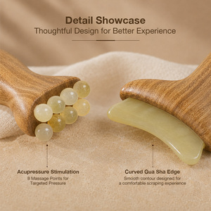 Ergonomic <b>Gua</b> <b>Sha</b> Massage <b>Tool</b> Crafted from Green Sandalwood and Sheep Horn for Neck Shoulder and Meridian Care - Product Image 4