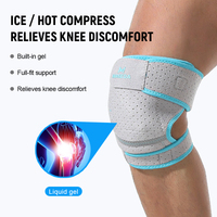 Genouillère ajustable avec poche à glace en gel pour soulager la douleur, enveloppement respirant à compresse froide pour la récupération des blessures sportives