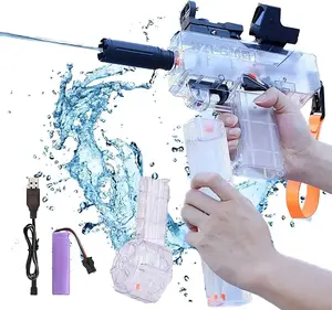 Lithium-powered Shooting Uzi Water Gun Toys Unisex Shantou Chenghai Toys Factory Plastic Gun Electronic Toy Accessory 16 Pcs