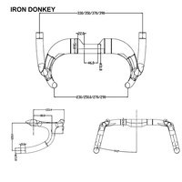 IRONDONKEY kompetisi profesional, semua serat karbon, gagang Driver sepeda jalan raya 330 350 370 390MM