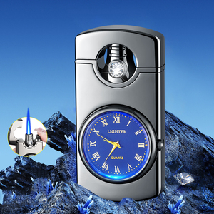 Direct pour cigare logo personnalisé <span class=keywords><strong>briquet</strong></span> horloge de luxe <span class=keywords><strong>montre</strong></span> hommes cadeau <span class=keywords><strong>briquet</strong></span> cigare torche <span class=keywords><strong>briquet</strong></span> - Product Image 2