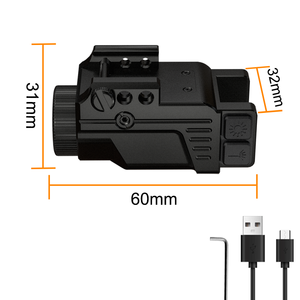 Linterna LED de Caza de Aluminio 10x 500 Lúmenes con Mira Láser y Punto Rojo, Soporte de 20 mm, Accesorios para Mira de Caza Deportiva al Aire Libre - Product Image 3
