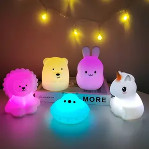 Conejo personalizado bebé niños regalo lámpara noche luz LED Kawaii habitación decoración sueño silicona abrazable noche Luz