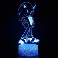 Lampe à 7 couleurs changeantes, modèle de figurine sonique 3D