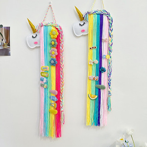 Porta Fiocchi per Capelli a Forma di Unicorno per Ragazze, Decorazione da Appendere <span class=keywords><strong>e</strong></span> Organizzatore per Mollette, Rosa Acceso <span class=keywords><strong>e</strong></span> Ciano - Product Image 2