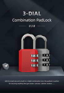 3 Digit Combination Travel Padlock 03B Combination Durable Luggage <strong>Locks</strong> for Gym Cabinet <strong>Number</strong> <strong>Lock</strong> - Product Image 6