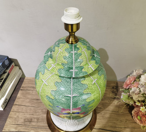 Đèn bàn gốm sứ men sứ vẽ tay cổ điển Trung Quốc hình cây bồ công anh lớn, dùng trang trí phòng khách, đầu giường, nhà cửa - Product Image 6